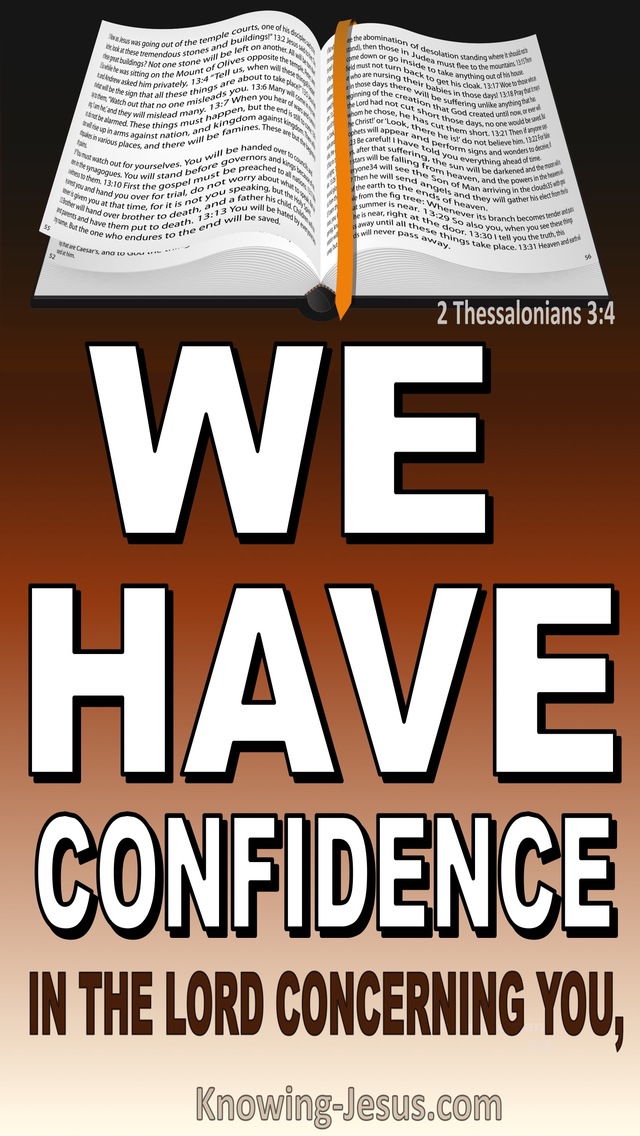 2 Thessalonians 3:4 We Have Confidence In The Lord Concerning You (white)